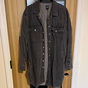 GAP denim long Shirt Jacket